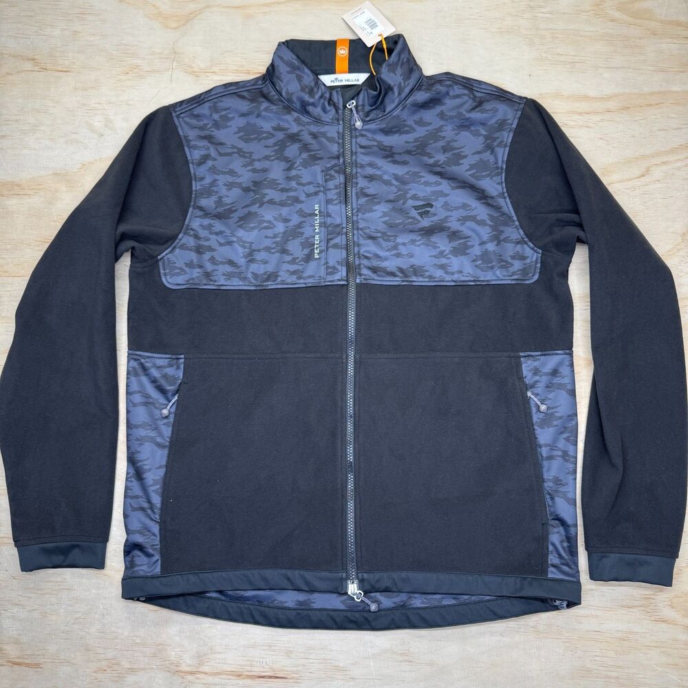 NEW Peter Millar Fanatics Logo Camo Thermal Block Three-Layer Full-Zip Jacket LG